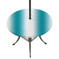 thumbnail image 1 of Round Outdoor Tablecloth with Umbrella Hole and Zipper, Teal White Ombre Fitted Table Cover with Elastic Edge for 45-54 Inch, Modern Abstract Art Farmhouse Gradient Waterproof Patio Tablecoths, 1 of 9