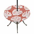 thumbnail image 1 of Round Outdoor Tablecloth with Umbrella Hole and Zipper, Tropical Leaves Tablecloth with Elastic Waterproof, Modern Boho Botanical Foliage Retro Red Patio Table Covers for 45" - 54" Pool Tables, 1 of 9
