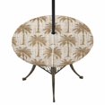 thumbnail image 1 of Round Outdoor Tablecloth with Umbrella Hole and Zipper, Tropical Palm Trees Tablecloth with Elastic Waterproof, Summer Coastal Beige Vintage Patio Table Covers for 36" - 44" Picnic Pool Tables, 1 of 9