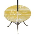 thumbnail image 1 of Round Outdoor Tablecloth with Umbrella Hole and Zipper, Vintage Mustard Yellow Tablecloth with Elastic Waterproof, Farmhouse Florals Leaf Coastal Sweet Home Patio Table Covers for 31" - 35" Tables, 1 of 9