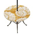 thumbnail image 1 of Round Outdoor Tablecloth with Umbrella Hole and Zipper, Vintage Shell Orange Tablecloth with Elastic Waterproof, Summer Ocean Coastal Patio Table Covers for 55" - 60" Picnic Pool Tables, 1 of 9