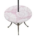 thumbnail image 1 of Round Outdoor Tablecloth with Umbrella Hole and Zipper, Vintage Shell Pink Tablecloth with Elastic Waterproof, Summer Ocean Coastal Patio Table Covers for 31" - 35" Picnic Pool Tables, 1 of 9