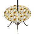 thumbnail image 1 of Round Outdoor Tablecloth with Umbrella Hole and Zipper, Vintage Sunflower Tablecloth with Elastic Waterproof, Summer Botanical Farmhouse Floral Patio Table Covers for 45" - 54" Picnic Pool Tables, 1 of 9