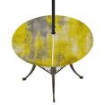 thumbnail image 1 of Round Outdoor Tablecloth with Umbrella Hole and Zipper, Vintage Yellow Tablecloth with Elastic Waterproof, Abstract Minimalist Painting Art Watercolor Patio Table Covers for 55" - 60" Pool Tables, 1 of 9