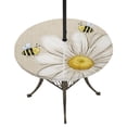 thumbnail image 1 of Round Outdoor Tablecloth with Umbrella Hole and Zipper, White Daisy Rustic Tablecloth with Elastic Waterproof, Pastoral Flowers Honeybees Burlap Patio Table Covers for 45" - 54" Picnic Pool Tables, 1 of 9