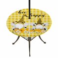 thumbnail image 1 of Round Outdoor Tablecloth with Umbrella Hole and Zipper, Yellow Bees Gnomes Tablecloth with Elastic Waterproof, Spring Floral Plaid Farmhouse Patio Table Covers for 36" - 44" Picnic Pool Tables, 1 of 9