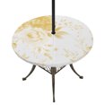 thumbnail image 1 of Round Outdoor Tablecloth with Umbrella Hole and Zipper, Yellow Floral Art Fitted Table Cover with Elastic Edge for 36-44 Inch, Watercolor Botanical Spring Flowers Waterproof Patio Tablecoths, 1 of 9