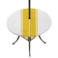 thumbnail image 1 of Round Outdoor Tablecloth with Umbrella Hole and Zipper, Yellow Geometric Fitted Table Cover with Elastic Edge for 45-54 Inch, Modern Striped Abstract Art Aesthetics Waterproof Patio Tablecoths, 1 of 9