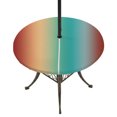 thumbnail image 1 of Round Outdoor Tablecloth with Umbrella Hole and Zipper, Yellow Green Orange Ombre Tablecloth with Elastic Waterproof, Modern Art Abstract Aesthetics Patio Table Covers for 45" - 54" Pool Tables, 1 of 9