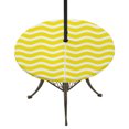 thumbnail image 1 of Round Outdoor Tablecloth with Umbrella Hole and Zipper, Yellow Moire Tablecloth with Elastic Waterproof, Water Ripple Stripe Farmhouse Patio Table Covers for 36" - 44" Picnic Pool Tables, 1 of 9
