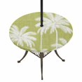 thumbnail image 1 of Round Outdoor Tablecloth with Umbrella Hole and Zipper, Yellow Palm Trees Tablecloth with Elastic Waterproof, Farmhouse Tropical Summer Beach Patio Table Covers for 45" - 54" Picnic Pool Tables, 1 of 9
