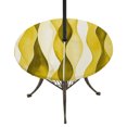 thumbnail image 1 of Round Outdoor Tablecloth with Umbrella Hole and Zipper, Yellow Stripes Fitted Table Cover with Elastic Edge for 36-44 Inch, Retro Farmhouse Gradient Ripple Pattern Waterproof Patio Tablecoths, 1 of 9