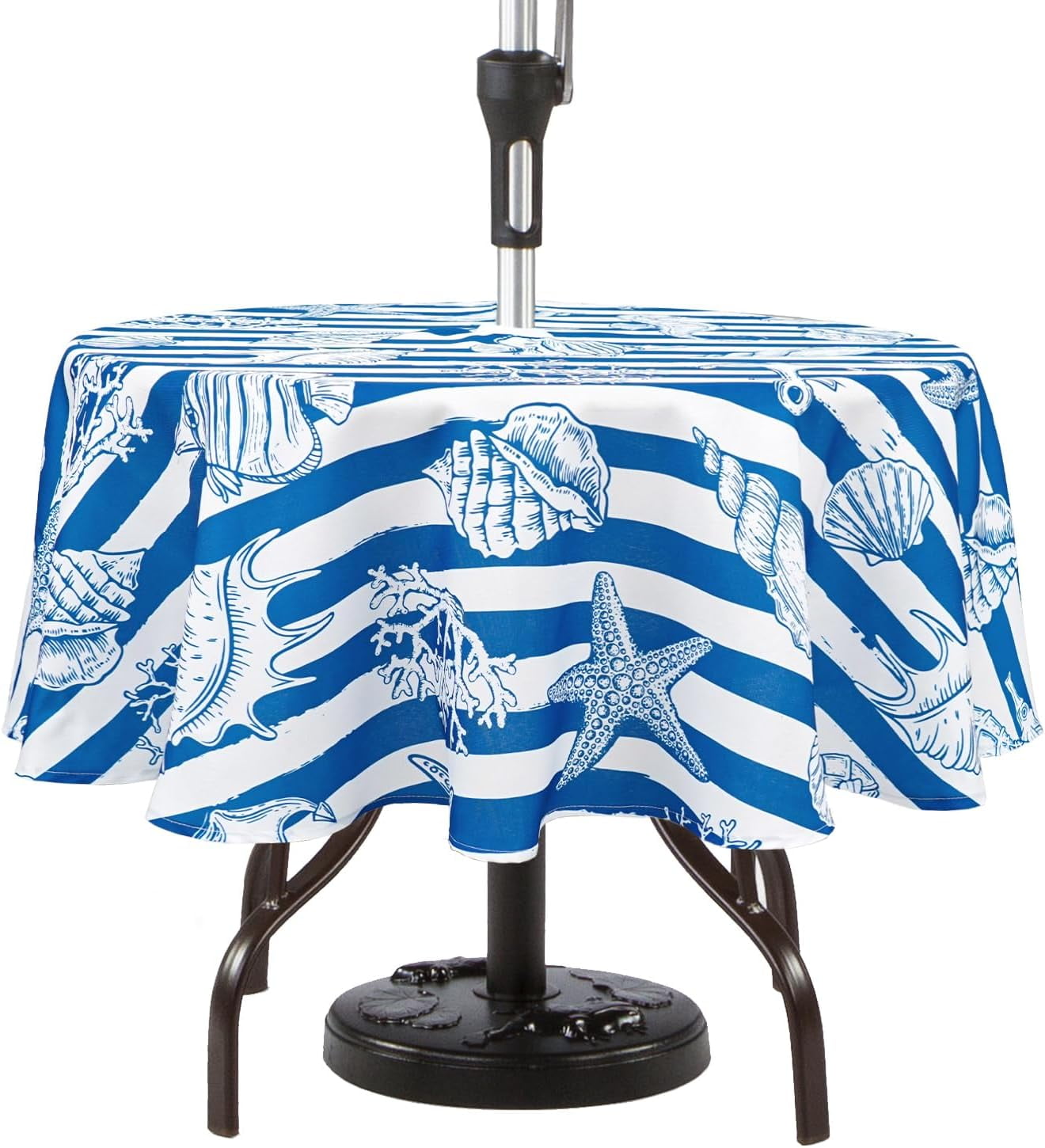 Round Outdoor Tablecloth with Umbrella Hole Umbrella Tablecloth Patio