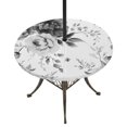 thumbnail image 1 of Round Outdoor Tablecloth with Umbrella Hole and Zipper, Fitted Table Cover with Elastic Edge for 31-35 Inch, Waterproof Patio Tablecoths for Picnic, 1 of 9