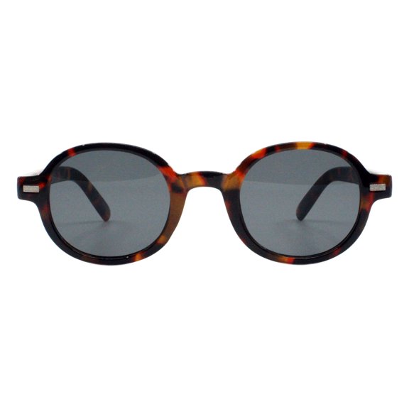 Round Oval Sunglasses Unisex Vintage Hipster Fashion UV 400 Tortoise, Black