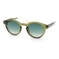 thumbnail image 1 of Round P3 Sunglasses Keyhole Bridge Metal Arms Classic Retro UV400 Green Frame - Green Lens, 1 of 5