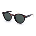 thumbnail image 1 of Round P3 Sunglasses Keyhole Bridge Metal Arms Classic Retro UV400 Tortoise Frame - Green Lens, 1 of 6