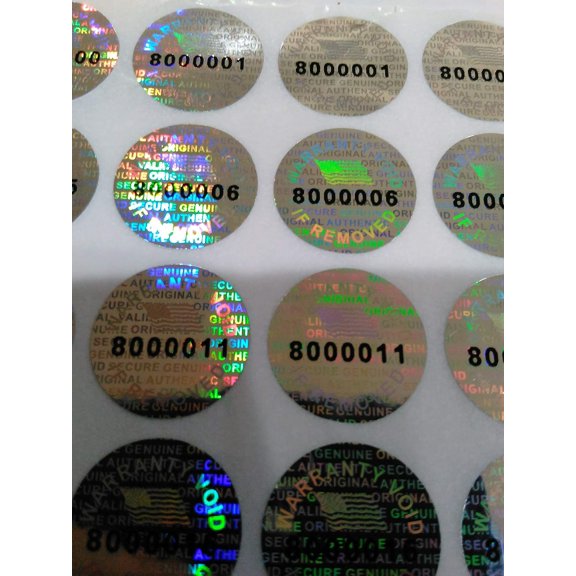 Round Pair Serial 14 MM Tamper EVIDENT Security Void Hologram Labels Seals 1000