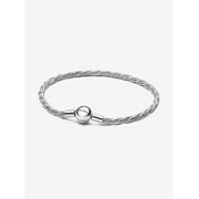 Round Pandora Clasp Twisted Snake Chain Sterling silver (7.9in)