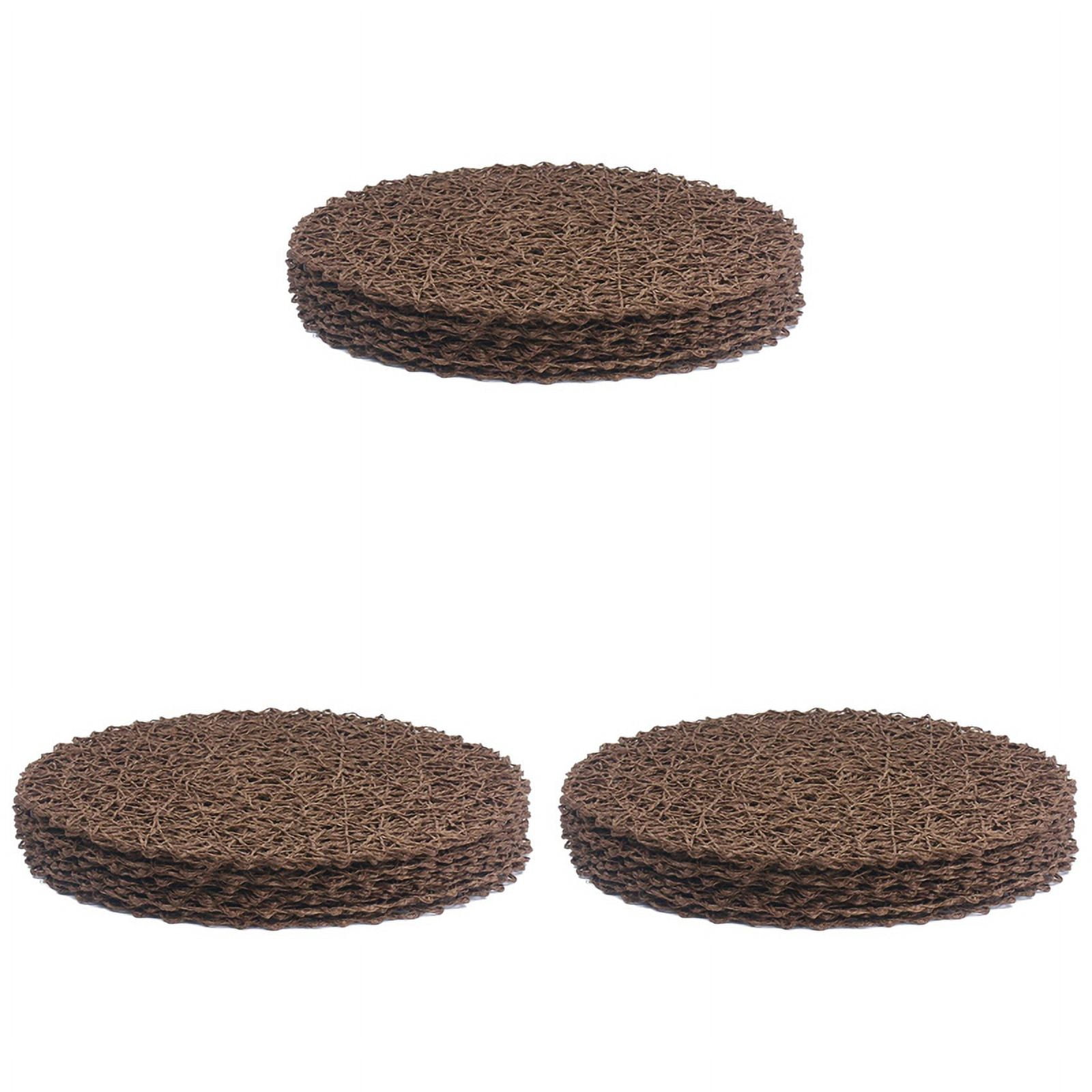 Round Paper Fiber Woven Place Mats Decorative Braided Natural Mat Holidays Parties Decor 15 Inch Set of 36 (Coffe)