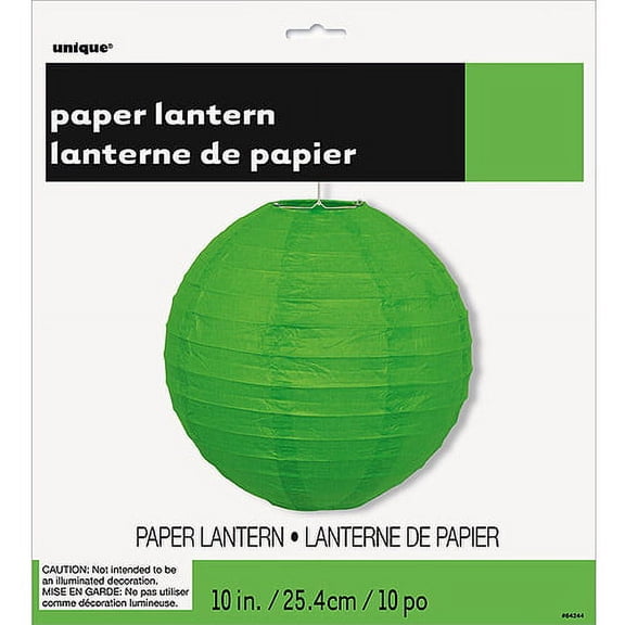 Round Paper Lantern, 10 in, Lime Green, 1ct