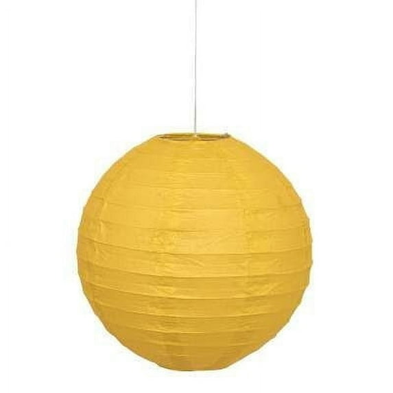Round Paper Lantern, 10 in, Yellow, 1ct
