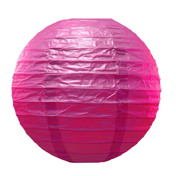 Round Paper Lanterns - Set of 5 (Fuchsia)