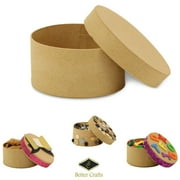 Round Paper-Mache Box DIY Gift Box with Lid by Better Crafts