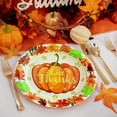thumbnail image 1 of Round Paper Plates - Thanksgiving Decorations And Fall Decorations Disposable Tableware With Maple Leaf And Pumpkin Patterns, 1 of 6