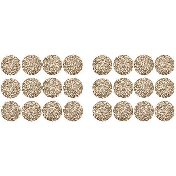 Round Paper Woven Placemats,Decorative Rope Mesh Place Mats for Dining, and Wedding 24PCS
