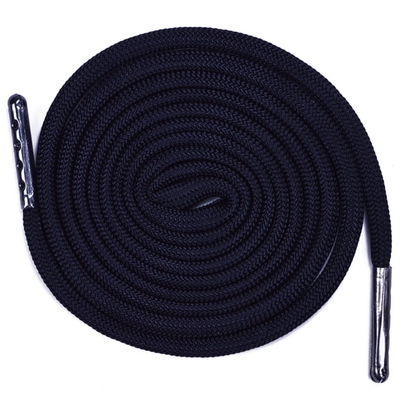 Round Paracord Shoe Laces (1 Pair) - Handmade In the USA - Black - 66 Inch