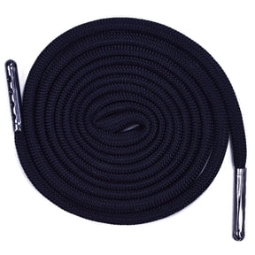 Round Paracord Shoe Laces (1 Pair) - Handmade In the USA - Black - 96 Inch