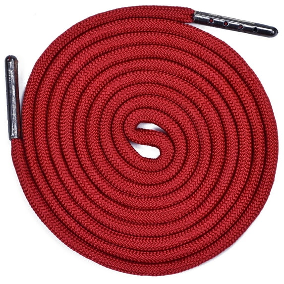 Round Paracord Shoe Laces (1 Pair) - Handmade In the USA - Red - 26 Inch
