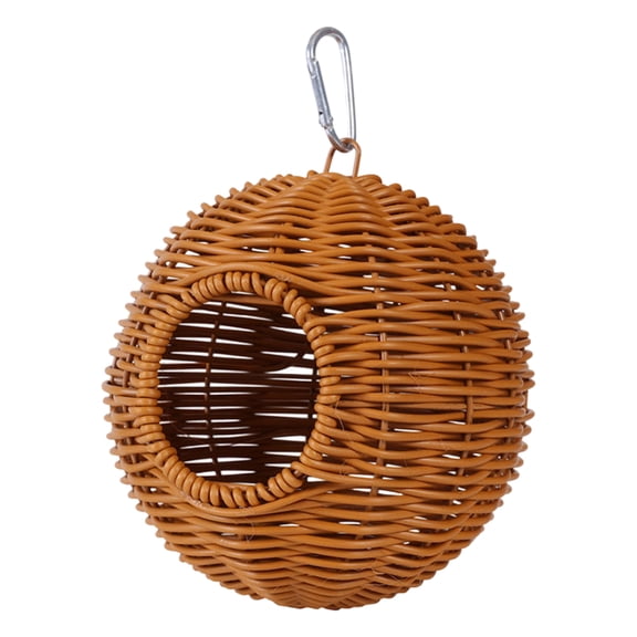 Round Parrots House With Simulated Rattan Texture Bird Nest For Pet Birds Round Resting Hammock Cage Accessories