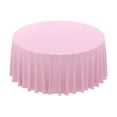 thumbnail image 1 of Round Party Table Cover, 83 Inch Decorative Tablecloth, Nylon Fabric For Wedding Birthday Gathering, Stylish Table Protector For Event Scene Decoration, 1 of 6