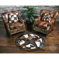 thumbnail image 1 of Round Patchwork Rug, Cowhide Rug - Star, 1 of 9