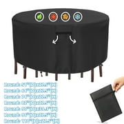 Round Patio Furniture Covers, 64" Dia Outdoor Furniture Covers, Waterproof Outdoor Table Cover, Fire Pit Cover Outdoor Round Table Dining Set Cover Anti-Fading Cover for Outdoor Furniture Set