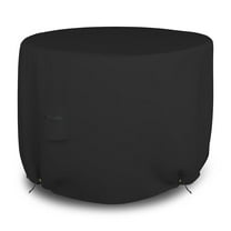 Round Patio Table Cover 18 Oz Waterproof - 100% Weather Resistant Outdoor Round Table Cover with Air Pocket and Drawstrap for Snug Fit (36" Dia x 24" H, Black)
