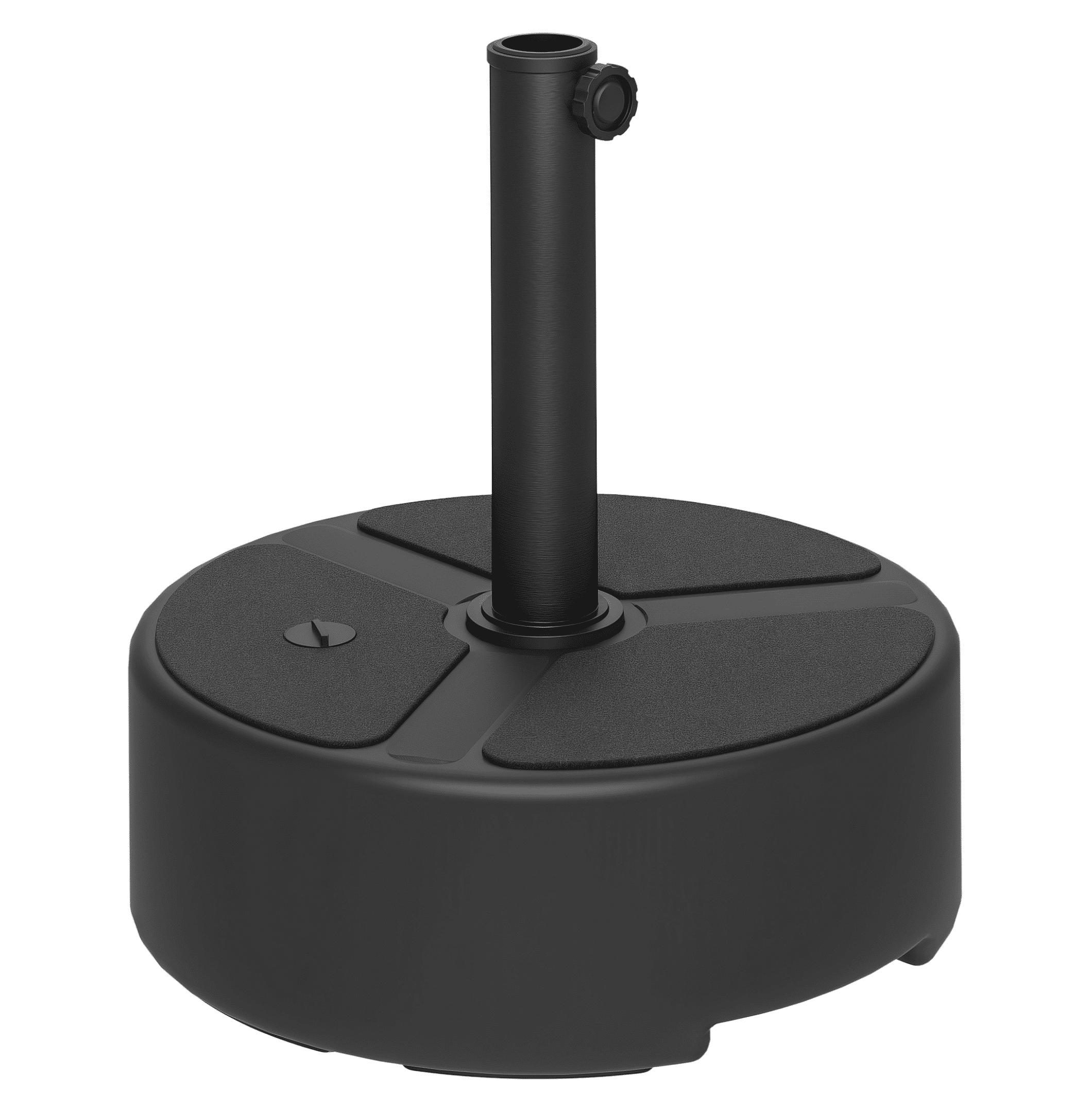 Round Patio Umbrella Base Holder, Heavy Duty Outdoor Umbrella Stand Base, Filled Up to 44lbs with Stand or 40lbs with Water for Garden, Poolside, Black