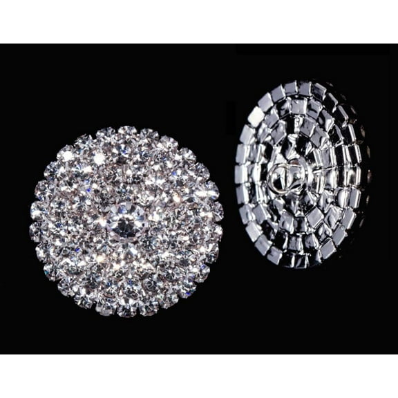 Round Pave Button with Stone Center - Large - #7101
