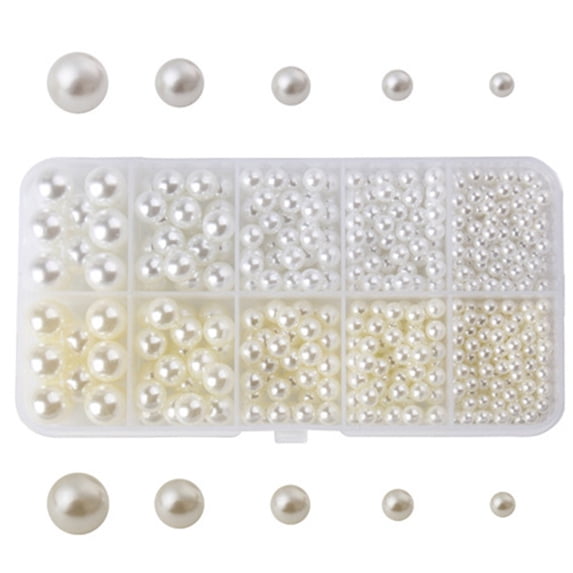 Round Pearl Beads Loose for Crafts, Bracelet and Jewelry Choker DIY Making - Beading Supplies