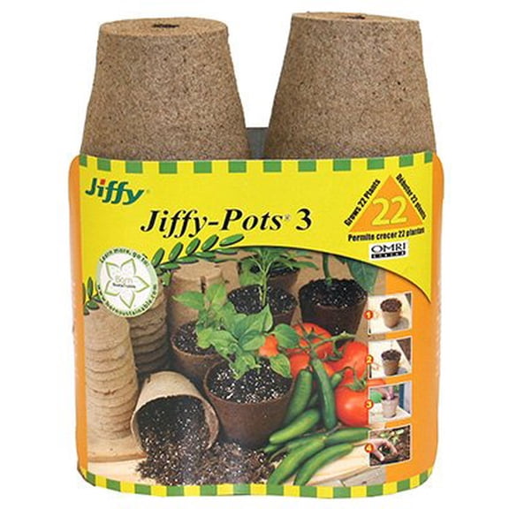 Jiffy, 22 Pack, 3",Round Peat Pot