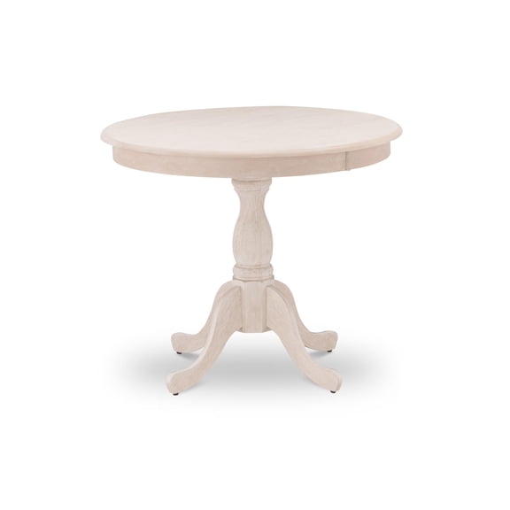 Round Pedestal Dining Table - Butter Cream Finish, 36 Inch Diameter