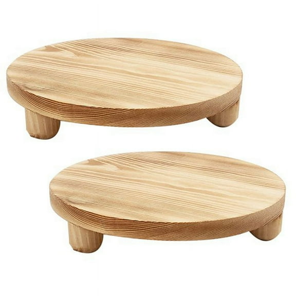 Round Pedestal Riser Board Wood Display Board Pedestal Board Pot Flower Pedestal Riser Holder for Indoor Outdoor Display