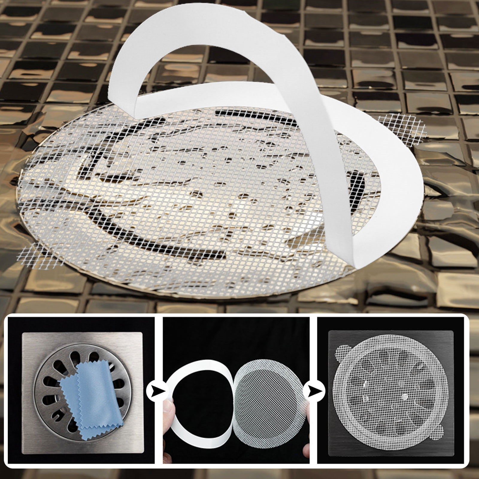 Round Peel and stick shower drain covers Sticker Wall Sticker Drains