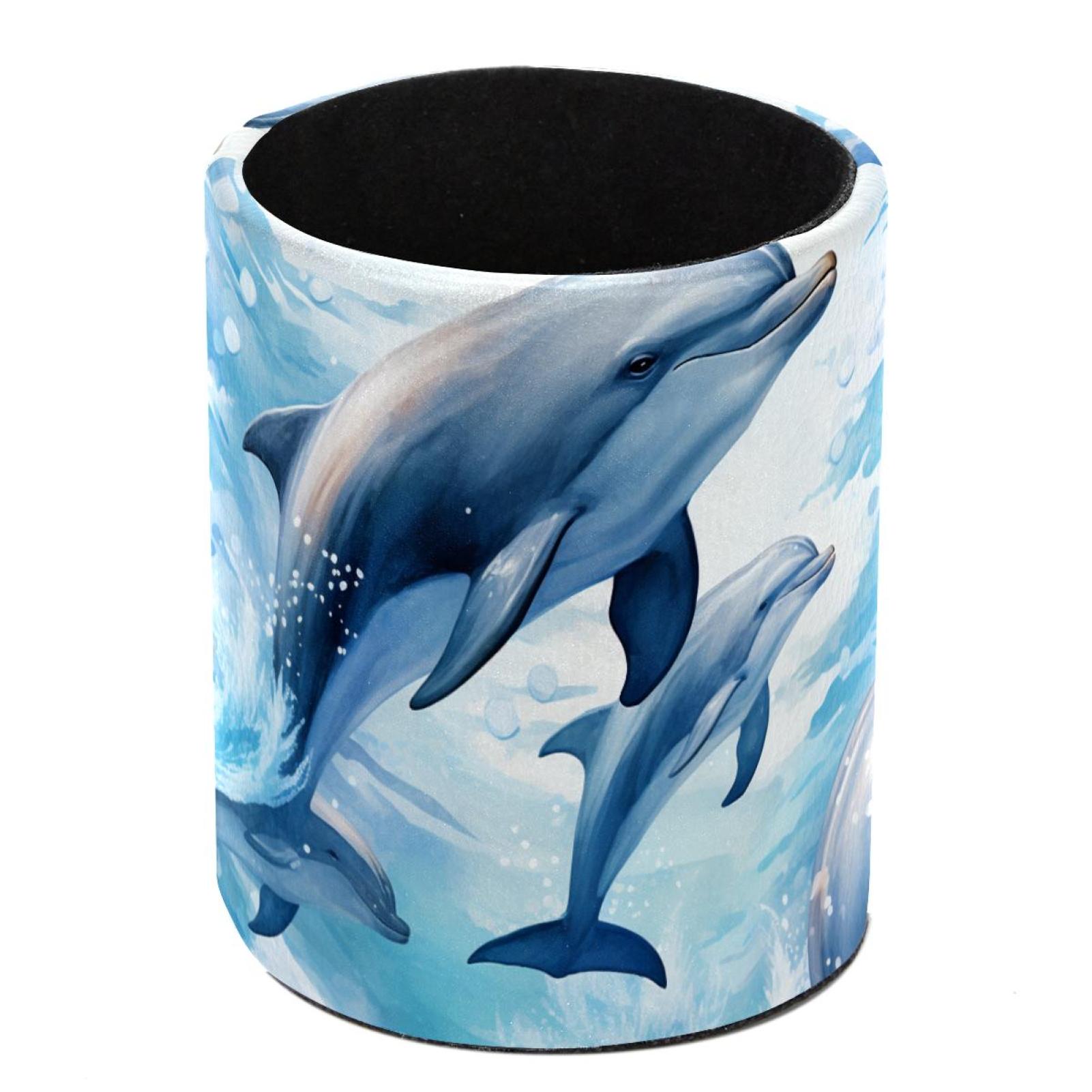 Round Pen Holders for Desk Dolphin Pencil Cup Organizer for Office ...