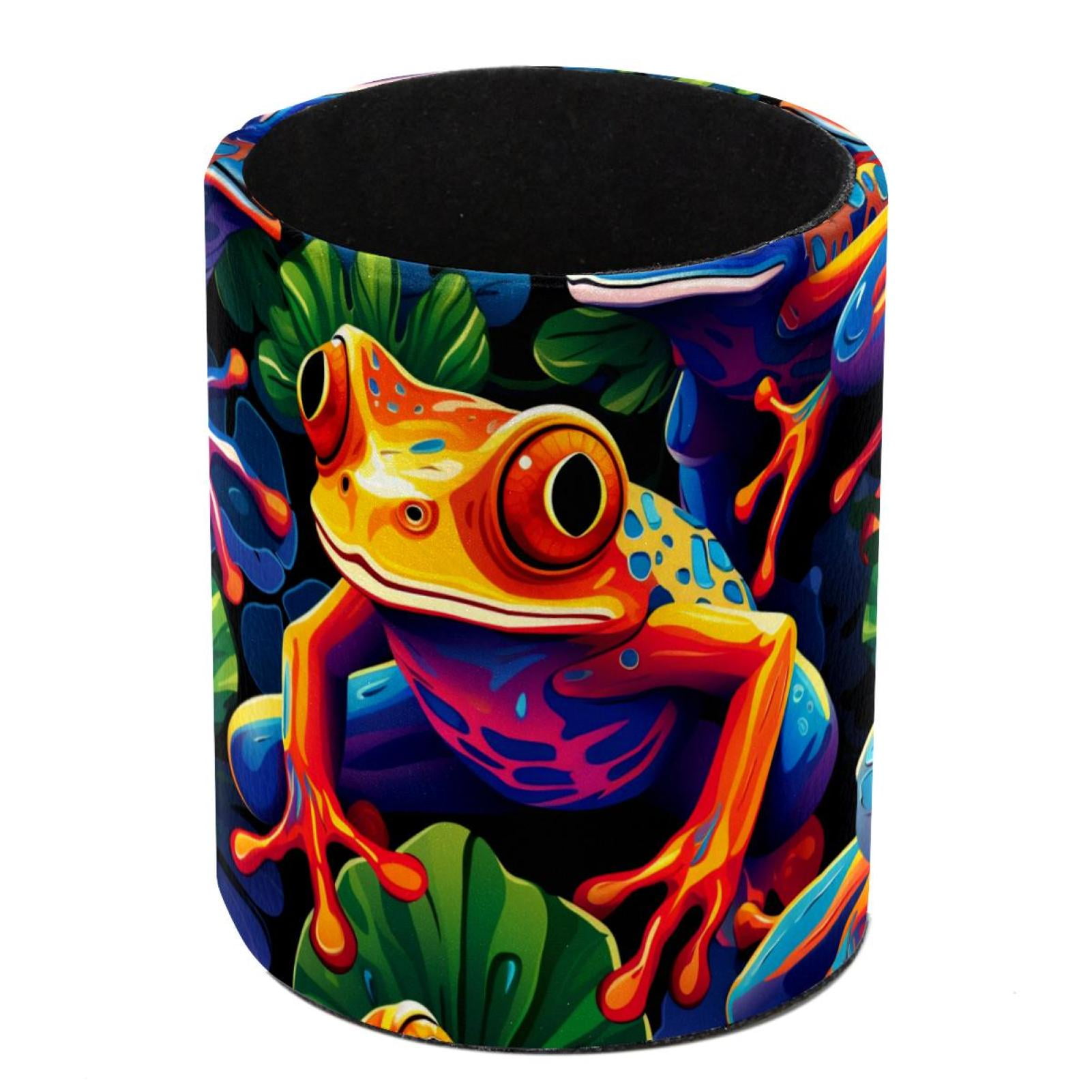 Round Pen Holders for Desk Frog Pencil Cup Organizer for Office