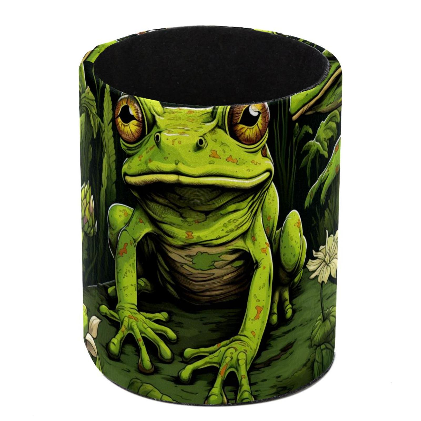 Round Pen Holders for Desk Frog Pencil Cup Organizer for Office