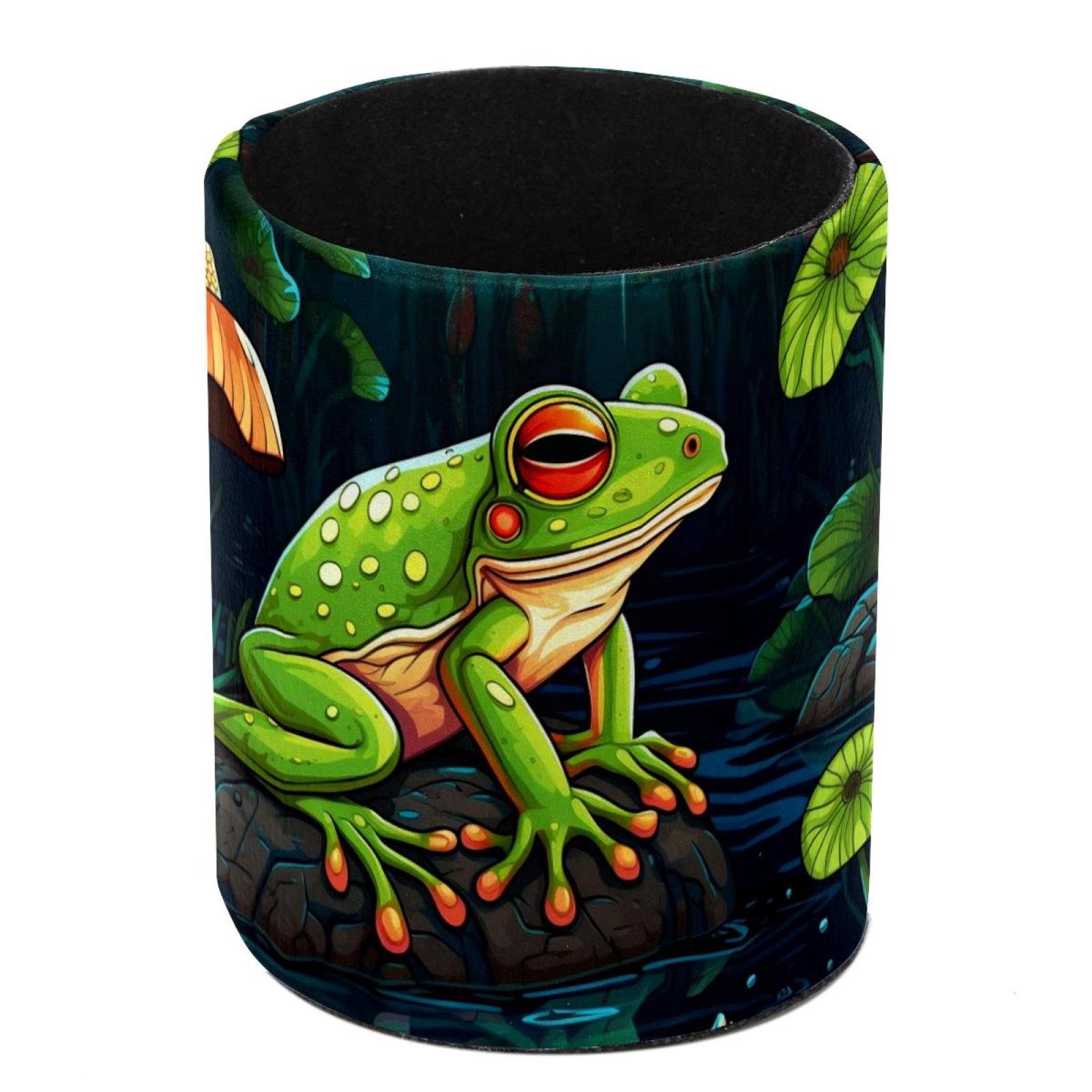 Round Pen Holders for Desk Frog Pencil Cup Organizer for Office