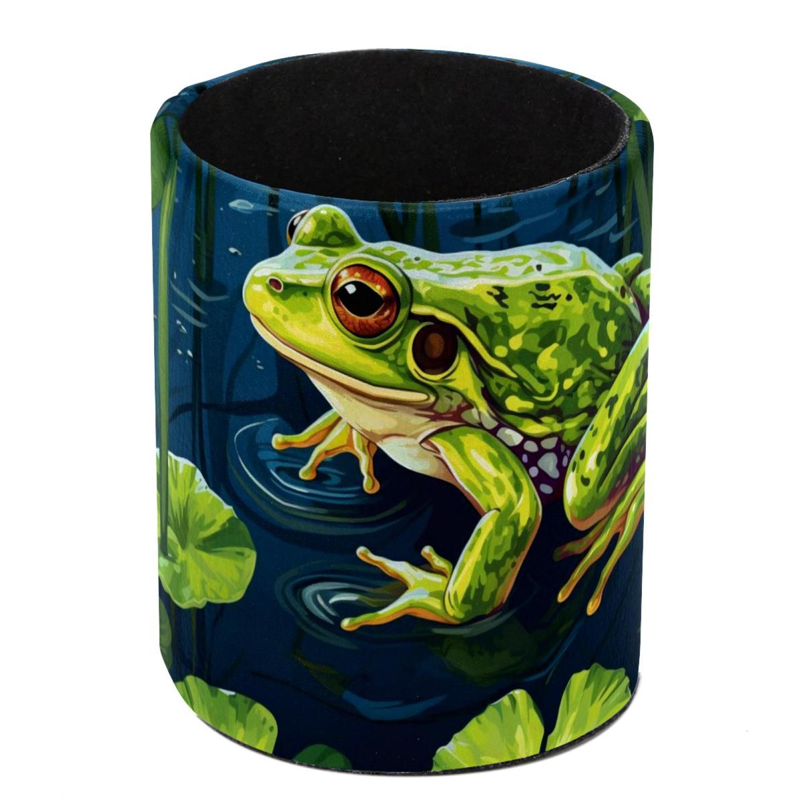 Round Pen Holders for Desk Frog Pencil Cup Organizer for Office